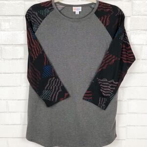 LuLaRoe Randy Americana Long Sleeve‎ Tee Size Large